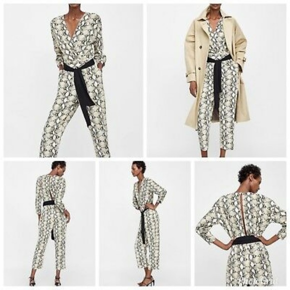 zara snakeskin jumpsuit